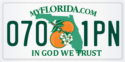 FL license plate 0701PN