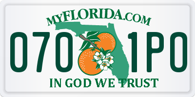 FL license plate 0701PO
