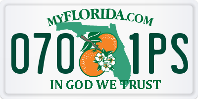 FL license plate 0701PS