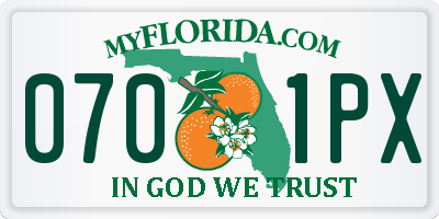 FL license plate 0701PX