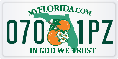 FL license plate 0701PZ
