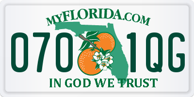 FL license plate 0701QG