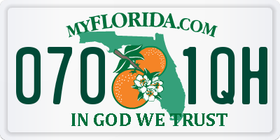 FL license plate 0701QH