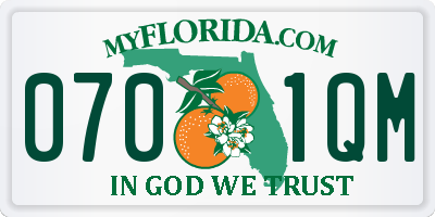 FL license plate 0701QM