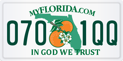 FL license plate 0701QQ