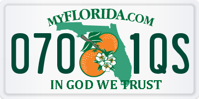 FL license plate 0701QS
