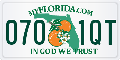FL license plate 0701QT