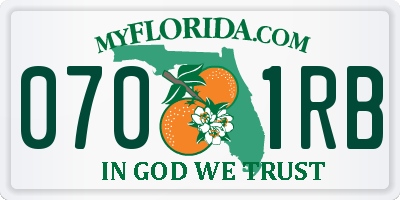 FL license plate 0701RB