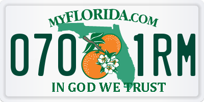FL license plate 0701RM