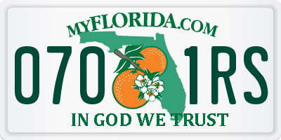 FL license plate 0701RS