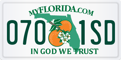 FL license plate 0701SD