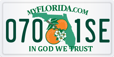FL license plate 0701SE