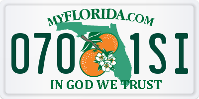 FL license plate 0701SI