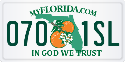 FL license plate 0701SL