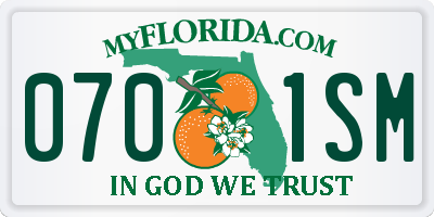 FL license plate 0701SM