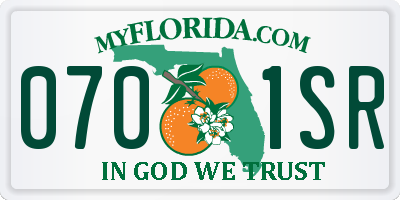 FL license plate 0701SR