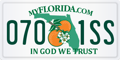 FL license plate 0701SS