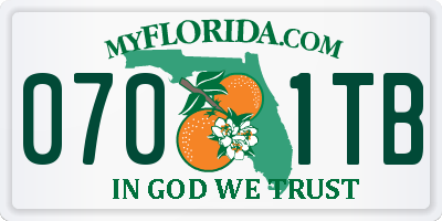 FL license plate 0701TB