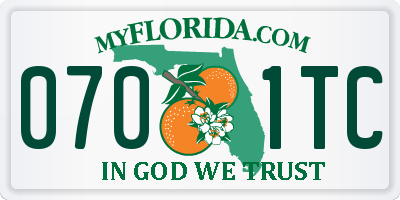 FL license plate 0701TC