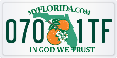 FL license plate 0701TF
