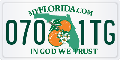 FL license plate 0701TG