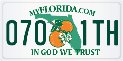 FL license plate 0701TH