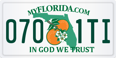 FL license plate 0701TI