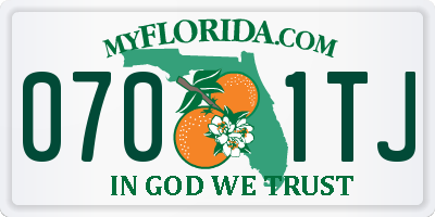 FL license plate 0701TJ