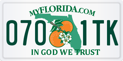 FL license plate 0701TK