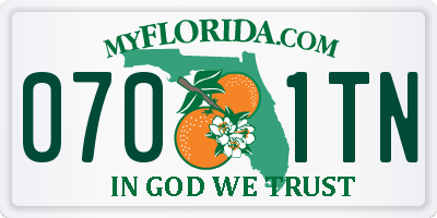 FL license plate 0701TN