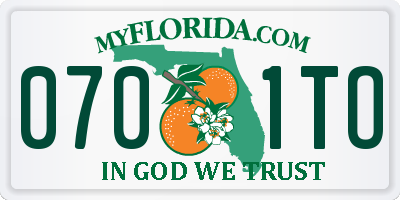 FL license plate 0701TO