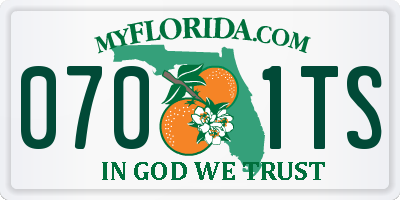 FL license plate 0701TS