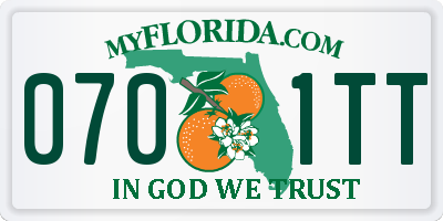 FL license plate 0701TT