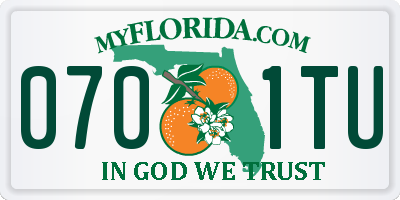 FL license plate 0701TU