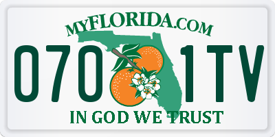 FL license plate 0701TV