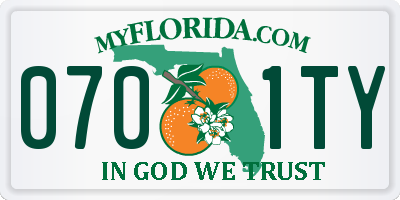 FL license plate 0701TY