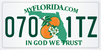 FL license plate 0701TZ
