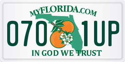 FL license plate 0701UP