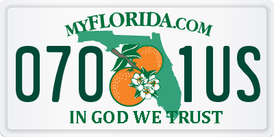 FL license plate 0701US