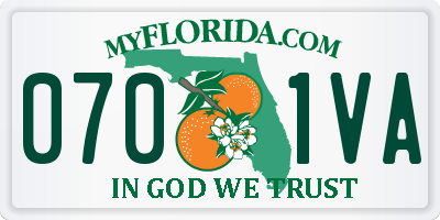FL license plate 0701VA