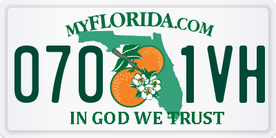 FL license plate 0701VH