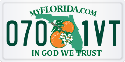 FL license plate 0701VT