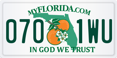 FL license plate 0701WU