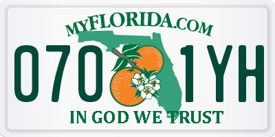FL license plate 0701YH