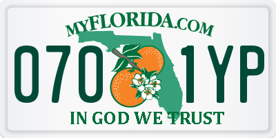 FL license plate 0701YP