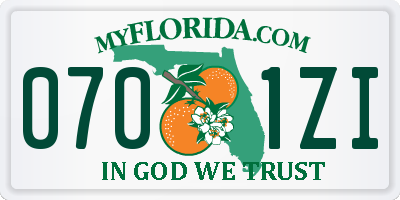 FL license plate 0701ZI