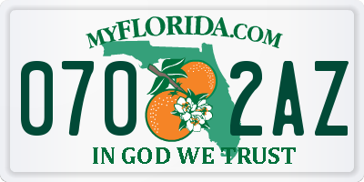 FL license plate 0702AZ