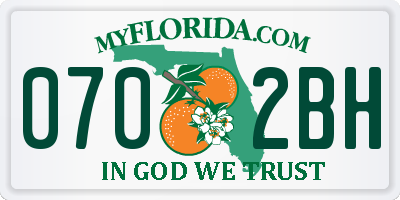 FL license plate 0702BH