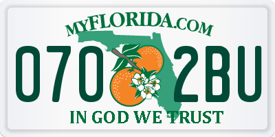 FL license plate 0702BU