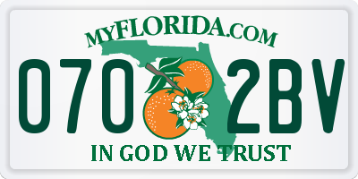 FL license plate 0702BV